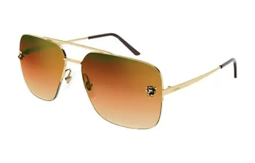 CARTIER Metal Aviator Sunglasses Men's Gold
