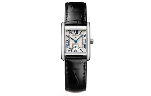 LONGINES Small quartz waterproof women's watch, dial, case stainless steel, watch strap, quartz mechanism, 30meter, 29mm, crocodile