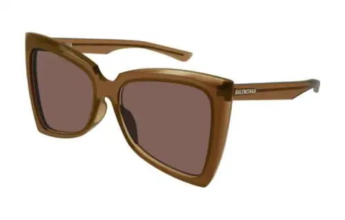 Balenciaga Acetate Irregular Shape Eyeglass Frames Men's Brown