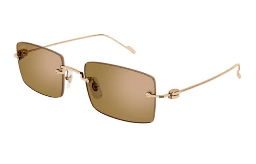 CARTIER Rose Gold Rectangular Sunglasses Men's Gold