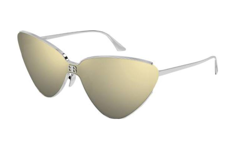 Мужские очки Balenciaga Logo Sunglasses (серебряные)
