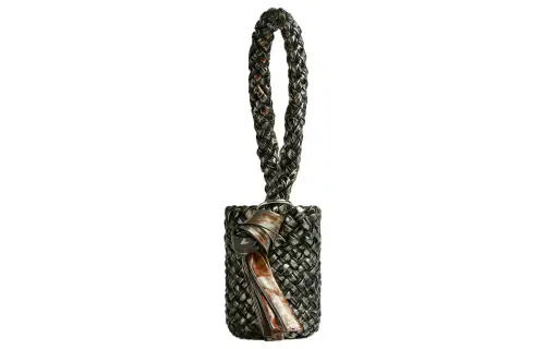 Bottega Veneta Kalimero Lambskin Bucket Bag, Clutch, One Shoulder Handbag Women's Silver Oxide