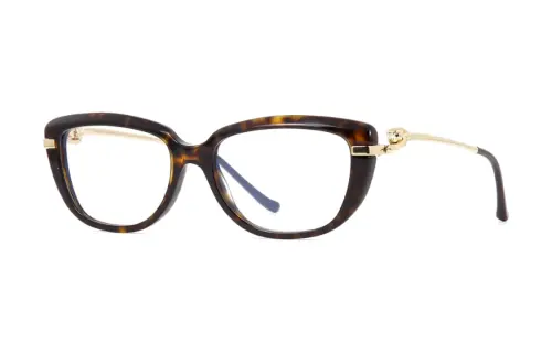 CARTIER Acetate Irregular Shape Eyeglass Frames Women's Brown