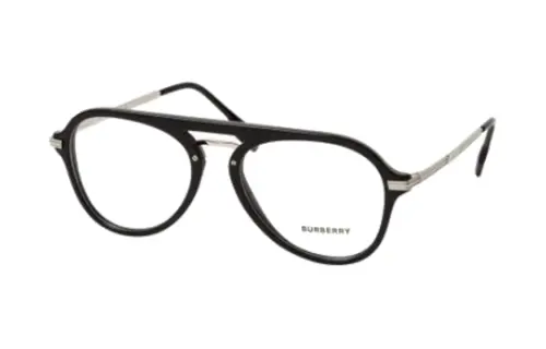 Burberry Metal Plastic Irregular Shape Eyeglass Frames Men's Black