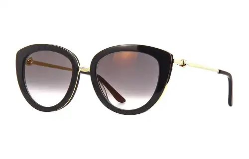 CARTIER Acetate Cat Eye Sunglasses Women's Black