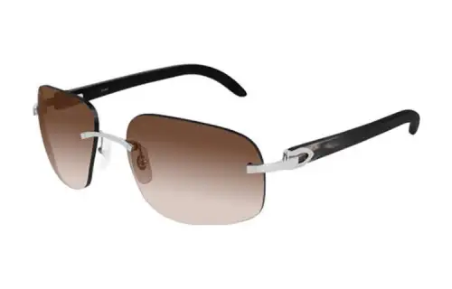 CARTIER Metal Rectangular Sunglasses Men's Black