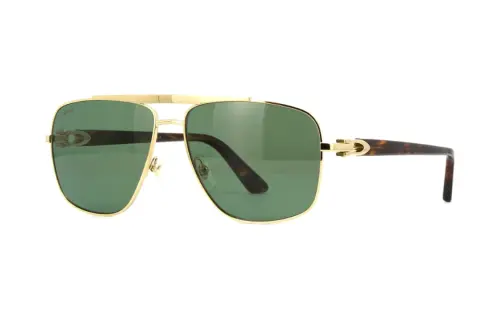 CARTIER Metal Irregular Shape Sunglasses Men's Brown