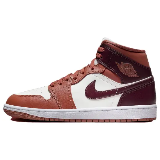 Jordan 1 Mid 'Dusty Peach Night Maroon' Women's