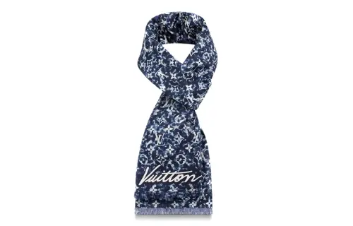 LOUIS VUITTON Knit Scarves Unisex Dark Blue