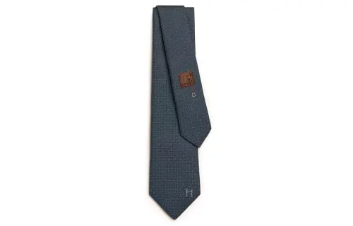 HERMES Ties Men's Charcoal Gray