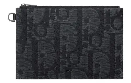 DIOR Leather Trim Clutch Men's Black