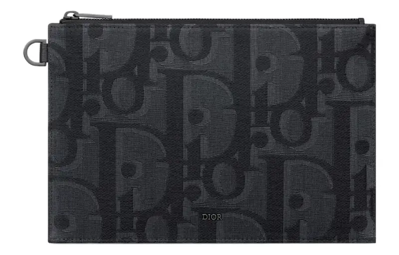 DIOR Leather Trim Clutch Men's Black