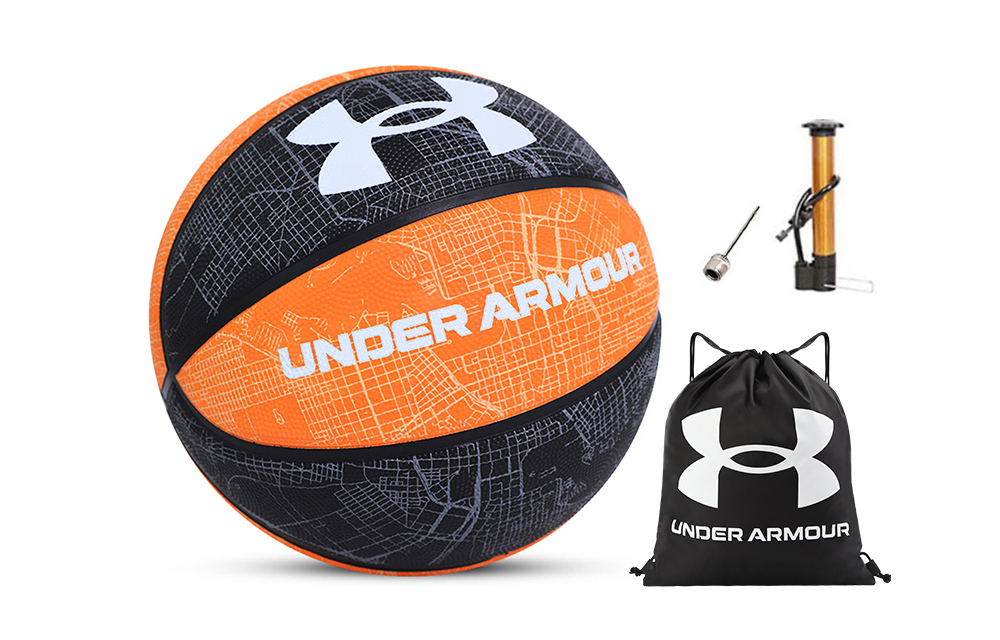 Under Armour Baltimore Maps Collection Rubber Basketball Black Orange Size 7 Training Competition Unisex