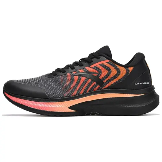 ANTA Running Shoes Men Low-Top Black/Persimmon Orange/Oil Paint Yellow