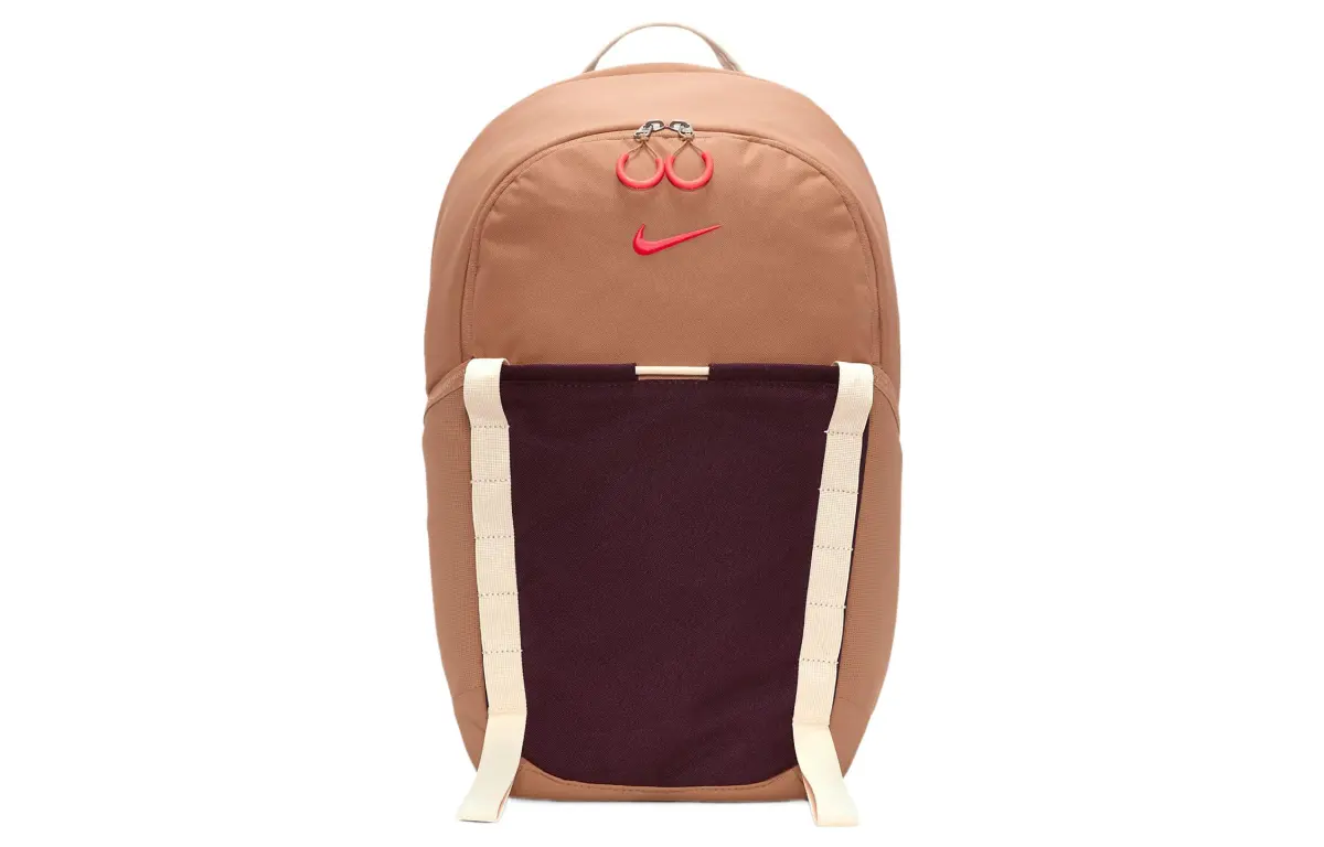 Nike Fabric Backpack Regular Unisex Amber Brown & Night Brown & Bright Dark Red