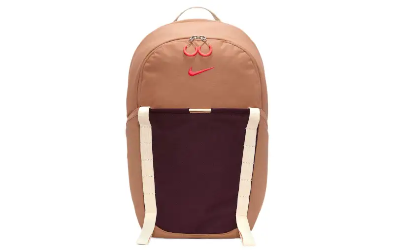 Nike Fabric Backpack Regular Unisex Amber Brown & Night Brown & Bright Dark Red