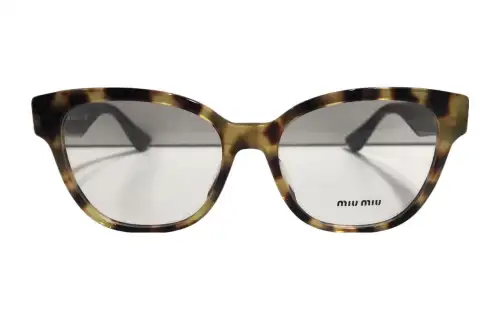 MIU MIU Acetate Irregular Shape Eyeglass Frames Women's Brown