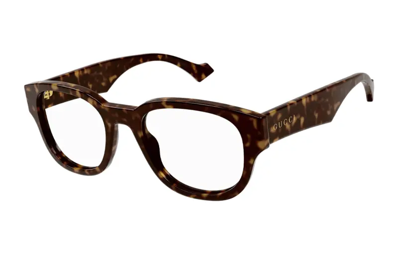 GUCCI Irregular Shape Eyeglass Frames Men's Brown