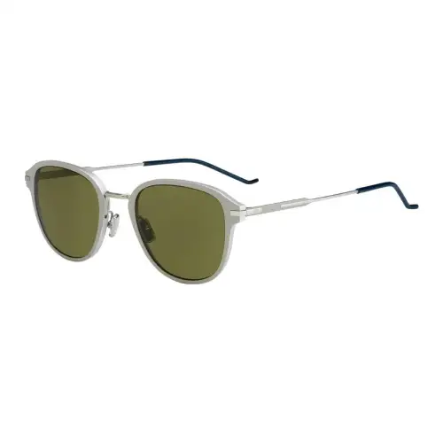 DIOR Metallic Aluminum Round Sunglasses Unisex Silver