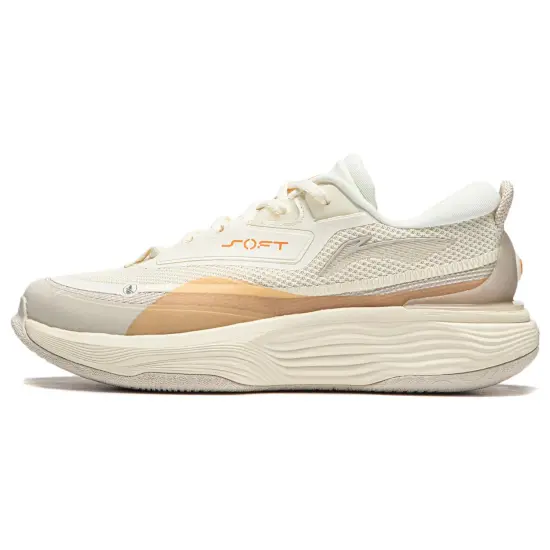 LiNing SOFT WARM Cushioning Wear-Resistant Low-Top Casual Shoes Women's Vanilla White