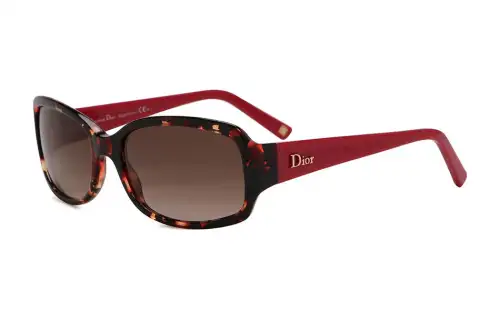 DIOR Acetate Irregular Shape Sunglasses Unisex Red