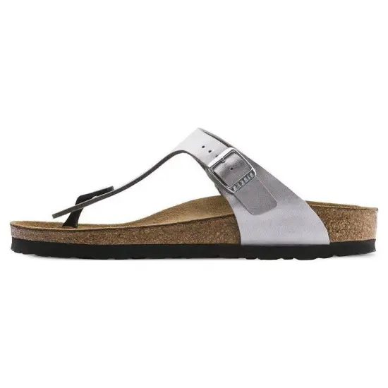 Birkenstock Gizeh Slip-Resistant Flip Flops Women's Silver Regular