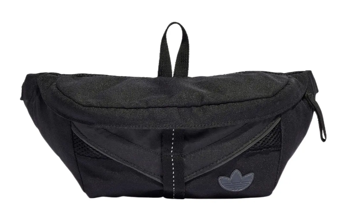 Adidas Originals Trefoil Recycled Polyester Plain Weave Fabric Fanny Pack Regular Men's Black