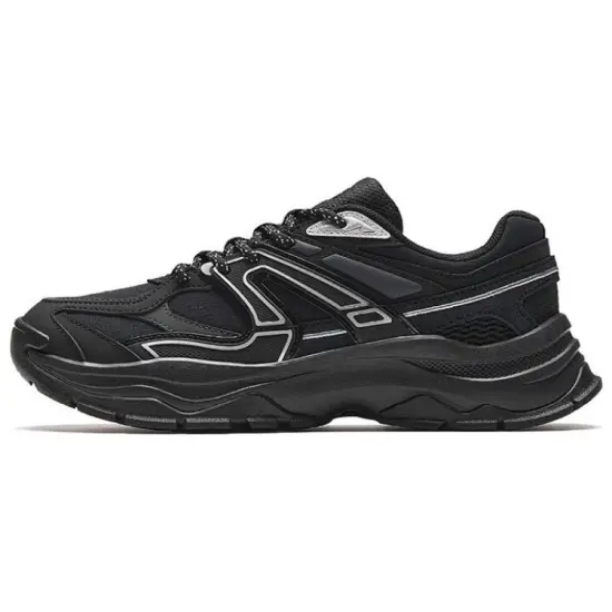 Anta Scorching OG-1 Cushioning Wear-Resistant Low-Top Chunky Sneakers Women's Black Gray Silver