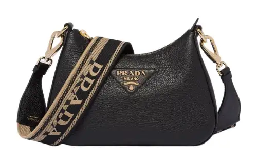 PRADA Leather Crossbody Bag, Shoulder Bag Regular Women's Black