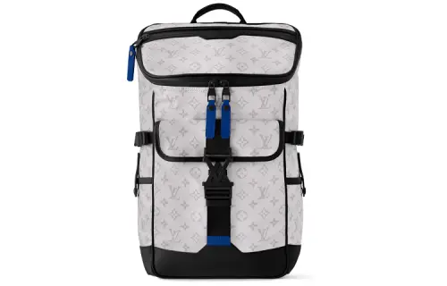 LOUIS VUITTON Canvas With Leather Finish Backpack Men's White & Black