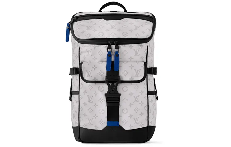 LOUIS VUITTON Canvas With Leather Finish Backpack Men's White & Black