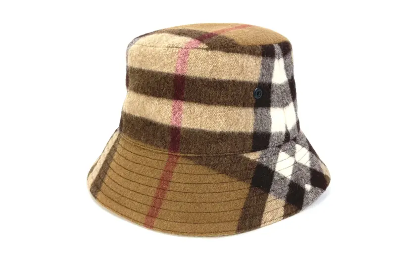 Burberry Exaggerated Check Wool Baseball Hat