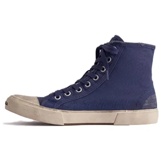 Balenciaga Paris Low Top Sneakers 'Indigo Destroyed Cotton And White Rubber'