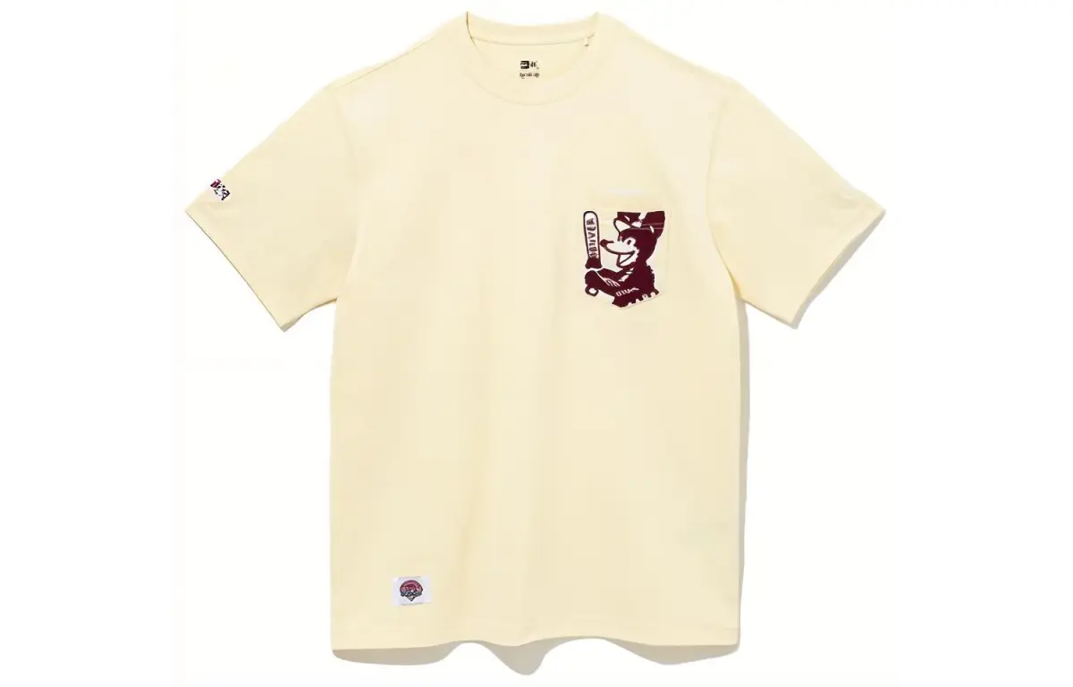 New Era T-Shirts Unisex Light Ivory Crew Neck Moderate