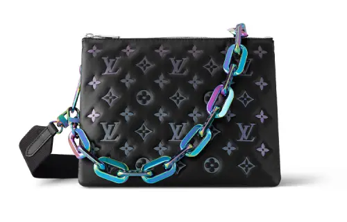 LOUIS VUITTON Coussin Lambskin Shoulder Bag, Crossbody Bag Small Women's Black