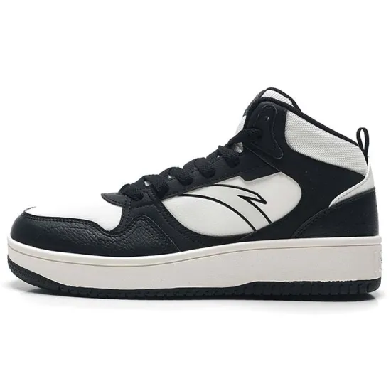 ANTA Life Collection Skateboard Shoes Men High-Top Ivory White Black