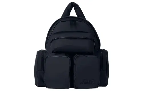 Moncler X Adidas Originals Collaboration Eco Friendly Nylon Plain Woven Fabric Backpack Unisex Black