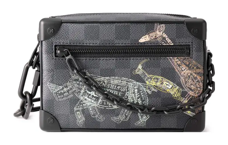 LOUIS VUITTON SOFT TRUNK Cow Leather Trim Box Bag, Small Square Bag, Handheld, Shoulder Bag, Crossbody Bag Mini Men's