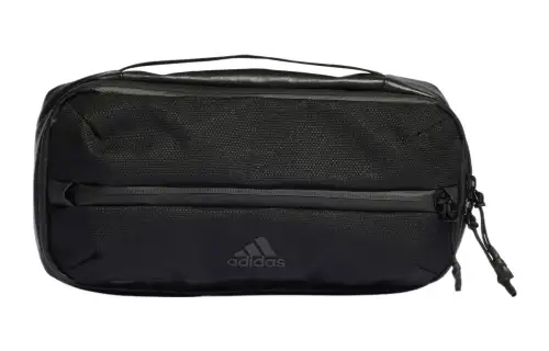 Adidas Polyester Fanny Pack, Shoulder Bag, Crossbody Bag Regular Unisex Black & Gray & Reflective Silver
