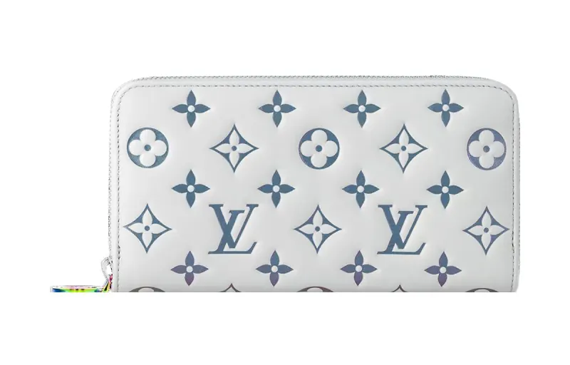 LOUIS VUITTON Zippy Lambskin Wallet Women's White