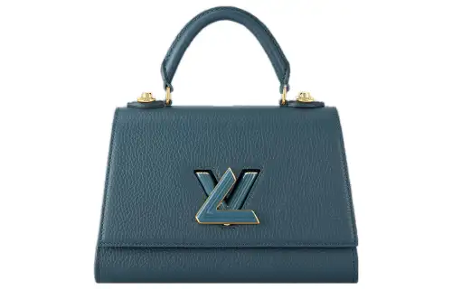 LOUIS VUITTON Twist Taurillon Leather Shoulder Bag, Crossbody Bag, Handbag Small Women's Dark Blue