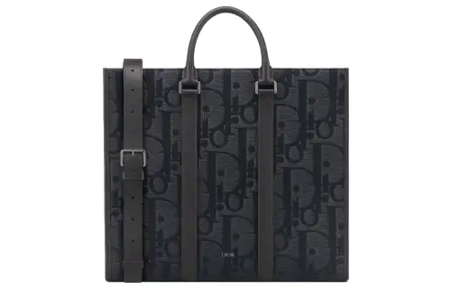DIOR Oblique Print Shoulder Bag, Crossbody Bag, Handbag Men's Black