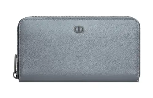 DIOR Grain Calfskin Wallet Regular Men's Gray