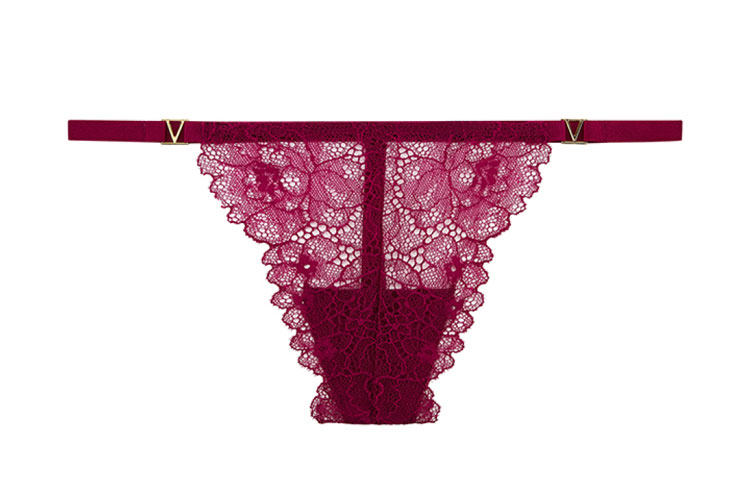 Женские трусы Victoria's Secret Кружевные стринги (черные)