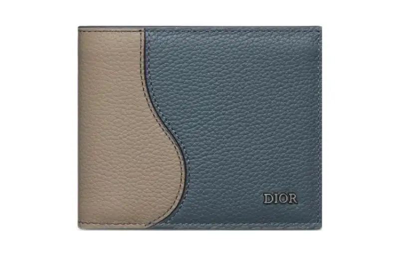 DIOR Grain Calfskin Wallet Regular Women's Brown & Dark Gray