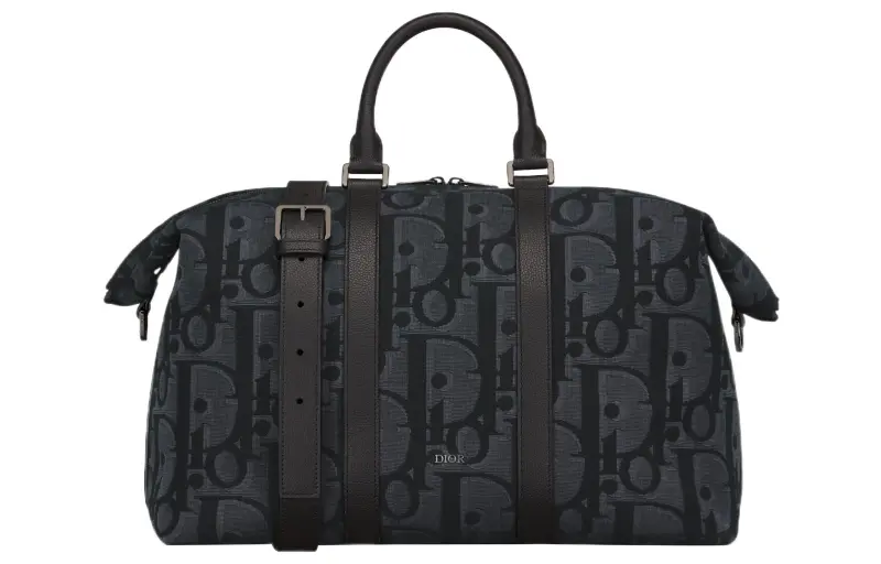 DIOR Extra Large Oblique Printed Fabric Handbag, Shoulder Bag, Crossbody Bag Men's Black