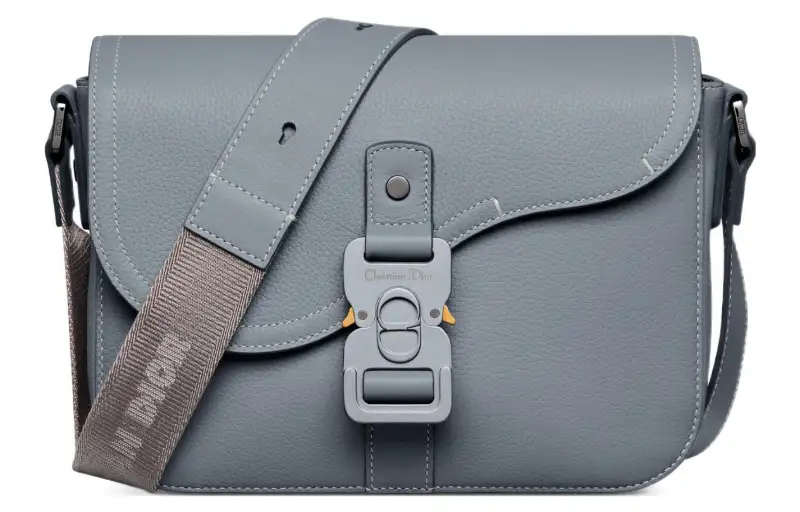 DIOR Grained Calfskin Saddle Messenger Bag, Crossbody Bag, Shoulder Bag Men's Dior Gray