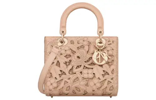 DIOR Lady Dior Calfskin Shoulder Bag, Crossbody Bag, Handbag Medium Women's Sand Pink
