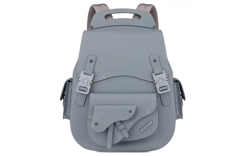 DIOR Gallop Grained Calfskin Backpack Large Men's Dior Gray