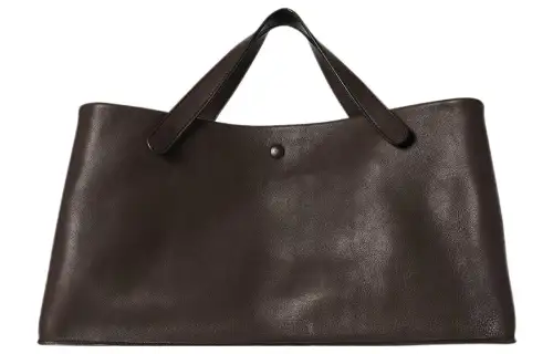 THE ROW Polished Saddle Leather Tote Bag, Shopping Bag, Handbag Regular Women's Dark Brown